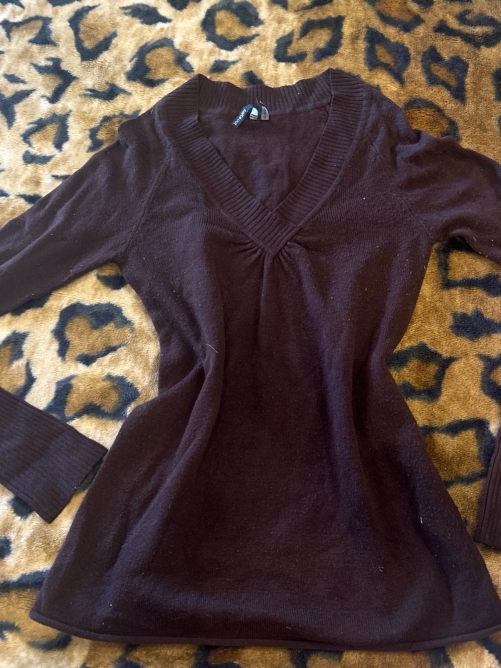 Takeout Women's V-Neck Sweater in Dark Brown